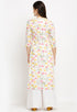 White Pure Cambric Cotton Jaipuri Printed Kurti