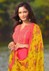 Pink Cotton Silk Embroidered Salwar Suit Material