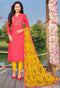 Pink Cotton Silk Embroidered Salwar Suit Material