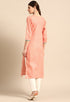 Orange Pure Cambric Cotton Embroidered Kurti