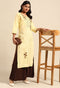 Yellow Pure Cambric Cotton Embroidered Kurti