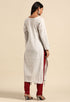 Light Grey Pure Cambric Cotton Embroidered Kurti
