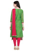 Green Cotton Embroidered Unstitched Salwar Suit Material
