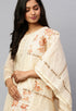 Off-White Chanderi embellished Unstitched Salwar Suit Material
