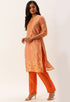 Peach Heavy Silk Banarasi Weaving Work Unstitched Salwar Suit Material