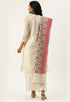 Beige Heavy Silk Banarasi Weaving Work Unstitched Salwar Suit Material - Rajnandini