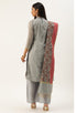 Grey Heavy Silk Banarasi Weaving Work Unstitched Salwar Suit Material