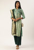 Green Heavy Silk Banarasi Weaving Work Unstitched Salwar Suit Material