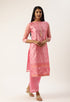 Baby Pink Heavy Silk Banarasi Weaving Work Unstitched Salwar Suit Material - Rajnandini
