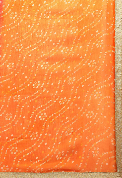 Off-White Chanderi Silk Embroidered Semi-Stitched Salwar Suit Material