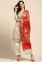 Taupe Chanderi Silk Embroidered Semi-Stitched Salwar Suit Material