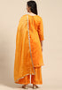 Orange Chanderi Silk Embroidered Unstitched Salwar Suit Material