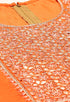 Orange Chanderi Silk Embroidered Unstitched Salwar Suit Material
