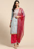 Sky Blue Cotton Embroidered Unstitched Salwar Suit Material