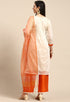 Beige And Orange Chanderi Silk Embroidered Unstitched Salwar Suit Material - Rajnandini