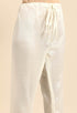 Off-White chanderi silk Embroidered Unstitched Salwar Suit Material
