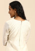 Off-White chanderi silk Embroidered Unstitched Salwar Suit Material