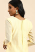 Light Yellow chanderi silk Embroidered Unstitched Salwar Suit Material