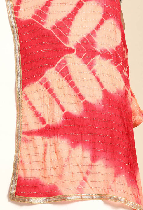 Peach Glass Cotton Embroidered Unstitched Salwar Suit Material