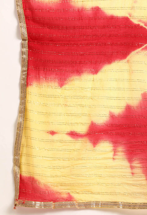 Yellow Glass Cotton Embroidered Unstitched Salwar Suit Material