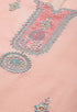 Peach chanderi silk Embroidered Unstitched Salwar Suit Material