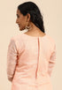 Peach chanderi silk Embroidered Unstitched Salwar Suit Material