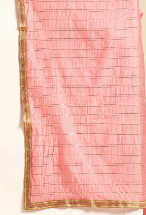 Turquoise chanderi silk Embroidered Unstitched Salwar Suit Material