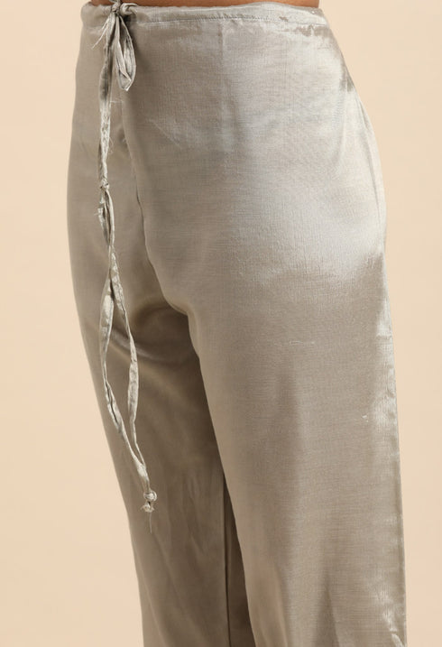 Baby Pink chanderi silk Embroidered Unstitched Salwar Suit Material - Rajnandini