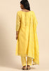 Yellow chanderi silk Embroidered Unstitched Salwar Suit Material