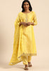 Yellow chanderi silk Embroidered Unstitched Salwar Suit Material