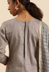 Grey Glass Cotton Embroidered Unstitched Salwar Suit Material