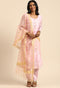 Pink chanderi silk Embroidered Unstitched Salwar Suit Material