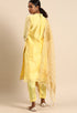 Yellow chanderi silk Embroidered Unstitched Salwar Suit Material