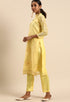 Yellow chanderi silk Embroidered Unstitched Salwar Suit Material