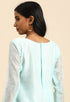 Sky Blue chanderi silk Embroidered Unstitched Salwar Suit Material