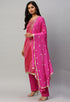 Pink Silk Kota Cotton embellished Unstitched Salwar Suit Material