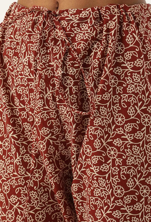 White And Maroon Pure Jaipuri Cambric Cotton Printed Unstitched Salwar Suit Material