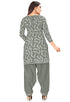 Grey Pure Jaipuri Cambric Cotton Printed Unstitched Salwar Suit Material