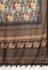 Black & Grey Cotton Silk Kalamkari Printed Traditional Saree
