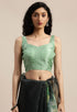 Bottle Green Organza Printed Traditional Saree