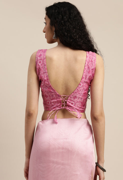 Light Purple Organza Printed Traditional Saree