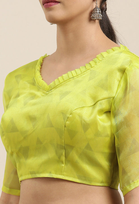 Yellow And Pink Organza Digital Floral Printed Traditional Saree