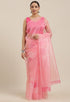 Light Pink Organza Digital Floral Printed Traditional Saree