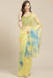 Yellow Organza Digital Floral Printed Traditional Saree