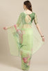 Green Organza Digital Floral Printed Traditional Saree