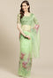 Green Organza Digital Floral Printed Traditional Saree