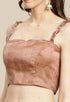 Peach Organza Digital Floral Printed Traditional Saree