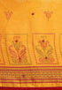 Yellow & Red Jute Silk Embellished Embellished Traditional Saree