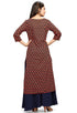 Black And Beige Pure Cotton Jaipuri Printed Kurti