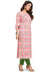 Beige Pure Cambric Cotton Jaipuri Printed Kurti